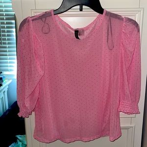 H&M Pink Puffy Sleeved Top